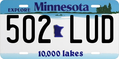 MN license plate 502LUD