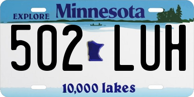 MN license plate 502LUH