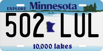 MN license plate 502LUL