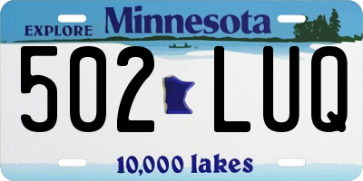 MN license plate 502LUQ