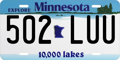 MN license plate 502LUU