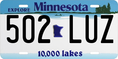 MN license plate 502LUZ