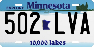 MN license plate 502LVA