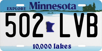 MN license plate 502LVB