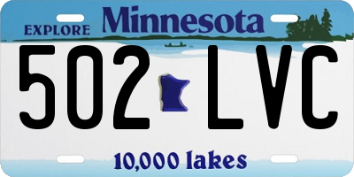 MN license plate 502LVC