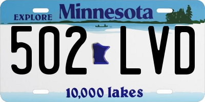 MN license plate 502LVD