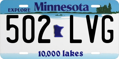 MN license plate 502LVG