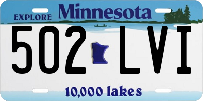 MN license plate 502LVI