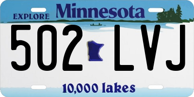 MN license plate 502LVJ