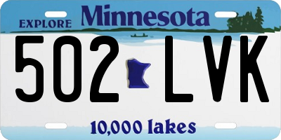 MN license plate 502LVK