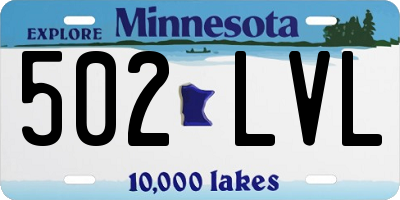 MN license plate 502LVL