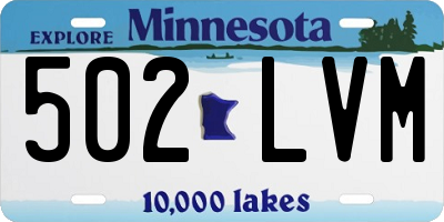 MN license plate 502LVM