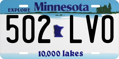 MN license plate 502LVO