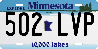 MN license plate 502LVP
