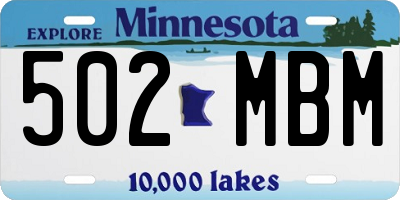 MN license plate 502MBM
