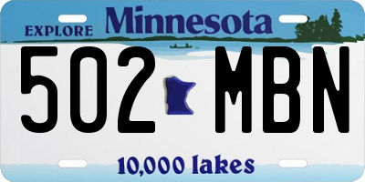 MN license plate 502MBN