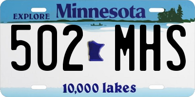 MN license plate 502MHS