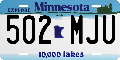 MN license plate 502MJU