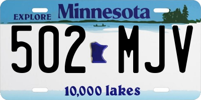 MN license plate 502MJV