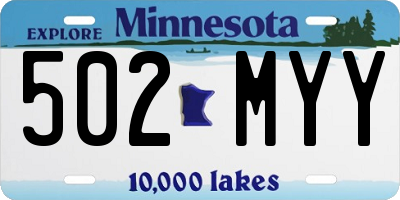 MN license plate 502MYY