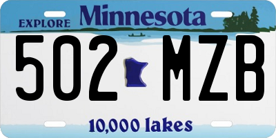 MN license plate 502MZB
