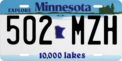 MN license plate 502MZH