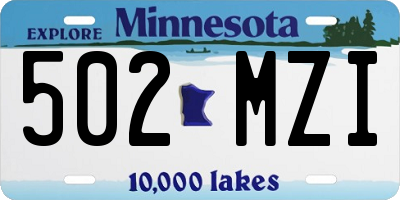 MN license plate 502MZI