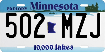 MN license plate 502MZJ