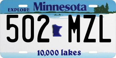 MN license plate 502MZL