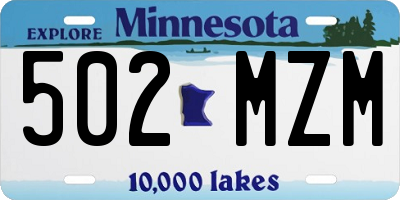 MN license plate 502MZM