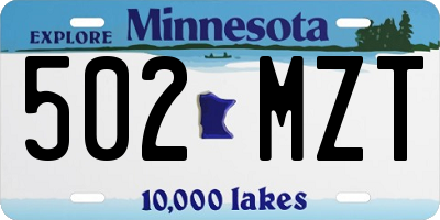 MN license plate 502MZT