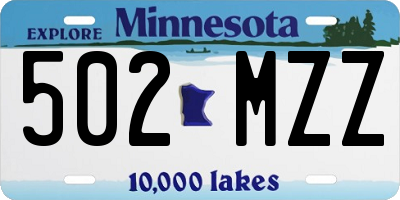 MN license plate 502MZZ