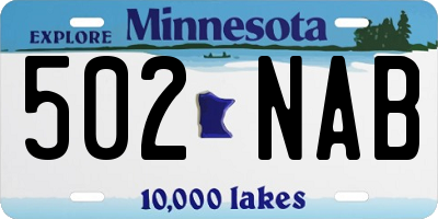 MN license plate 502NAB