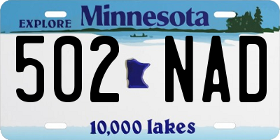 MN license plate 502NAD