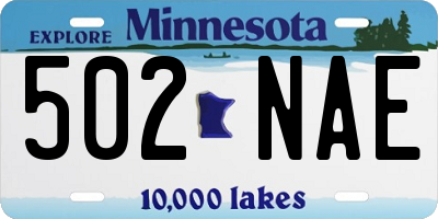 MN license plate 502NAE