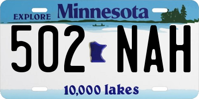 MN license plate 502NAH