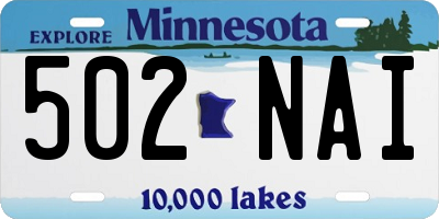 MN license plate 502NAI