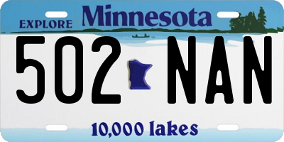 MN license plate 502NAN