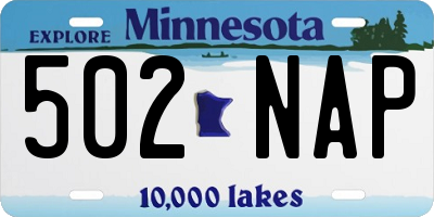 MN license plate 502NAP