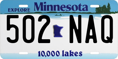 MN license plate 502NAQ