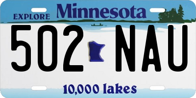 MN license plate 502NAU