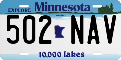 MN license plate 502NAV
