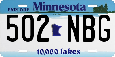 MN license plate 502NBG
