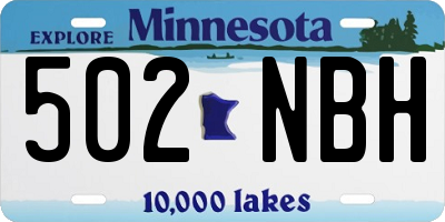 MN license plate 502NBH