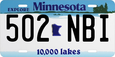 MN license plate 502NBI
