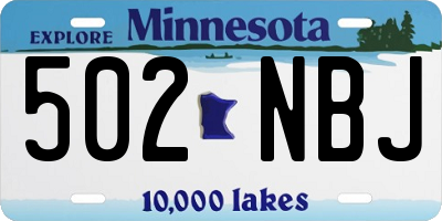 MN license plate 502NBJ