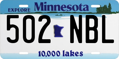 MN license plate 502NBL