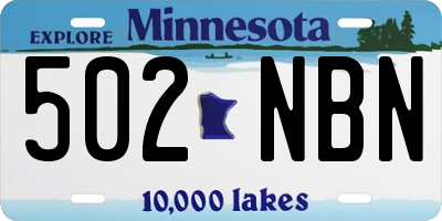 MN license plate 502NBN
