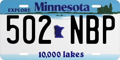 MN license plate 502NBP