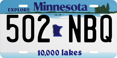 MN license plate 502NBQ